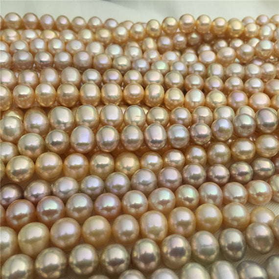 MoniPearl VERY VERY RARE, 8mm Metallic luster ,52pcs,Potato Pearl Large Hole Pearl Strand,Loose Freshwater Pearls Wholesale,CR-9