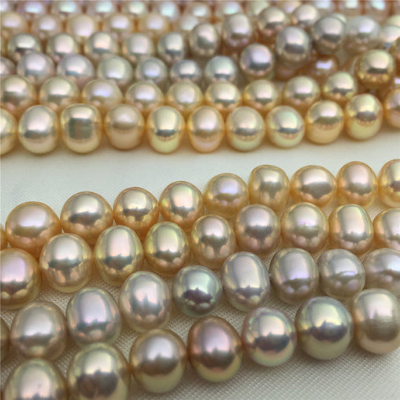 MoniPearl VERY VERY RARE, 8mm Metallic luster ,52pcs,Potato Pearl Large Hole Pearl Strand,Loose Freshwater Pearls Wholesale,CR-9