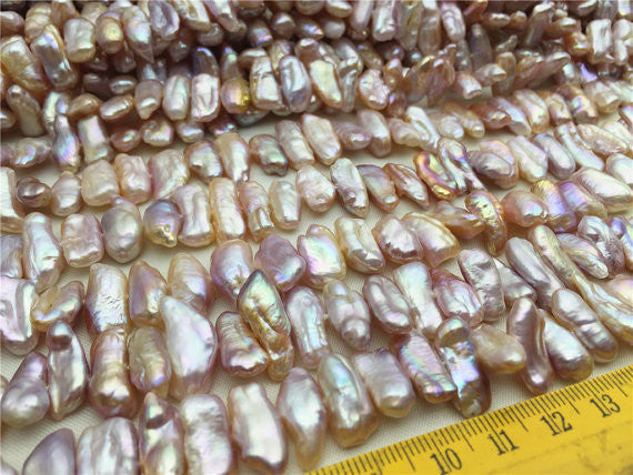 MoniPearl Special Pearl,lavender pink Biwa Pearl Very Good Quality,high luster,Pink Pearl necklace,Genuine Fresh Water Pearl,Wedding Necklace,Mothers Day,ZS-11