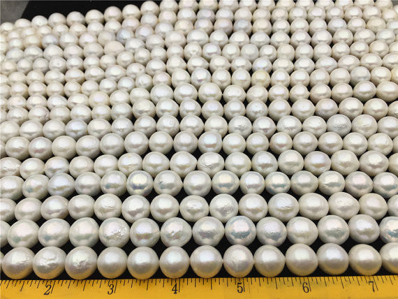 MoniPearl Round Pearl,11-13mm round white Kasumi like Pearl,high luster,large hole,2mm,2.5mm,round pearl,Kasumi like Nucleated Freshwater Pearls-white Color,HZ-12