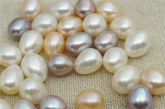 MoniPearl Rice Pearl 1 pair,30% OFF,8-9mm teardrop pearl pairs,natural pearls,loose pearl bead, oval teardrop pearl pairs,Bridal Earrings material,LRK