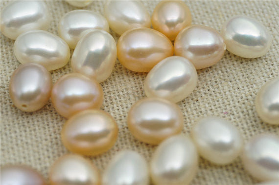 MoniPearl Rice Pearl 30% OFF,9-10mm freshwater pearl drop pearl pairs,pink pearl teardrop rice loose pearl beads for earrings,oval drop earrings,wholesale,LRK