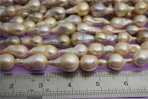 MoniPearl Baroque Pearl,BIg Baroque Pearll,half strand loose pearl,China,keshi pearl,High Luster,Genuine Fresh Water Pearl,M100
