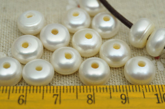 MoniPearl WHOLESALE,10 pcs,thin button pearl,1.6mm,2.2mm,2.5mm,3mm large hole freshwater pearls,10mm button pearl beads, loose freshwater pearl,SM-1
