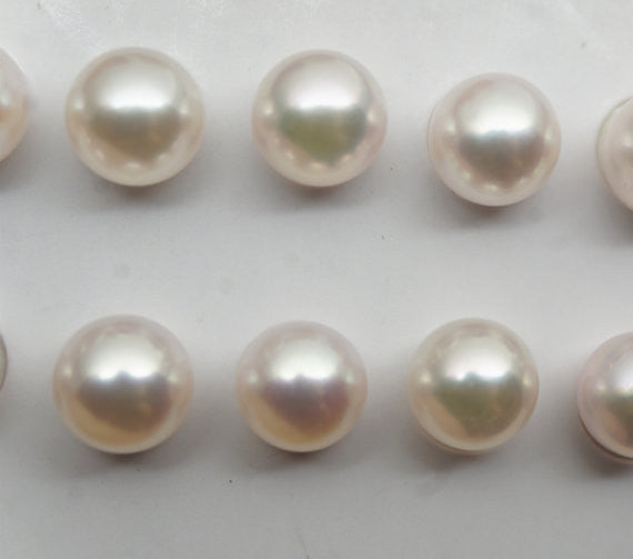 MoniPearl Tahitian Pearls,akoya round loose pearl,6.5-7mm,AAA+,stud earrings,made in japan,cultured pearl beads,natural pearls,half drilled matched pair,wholesale