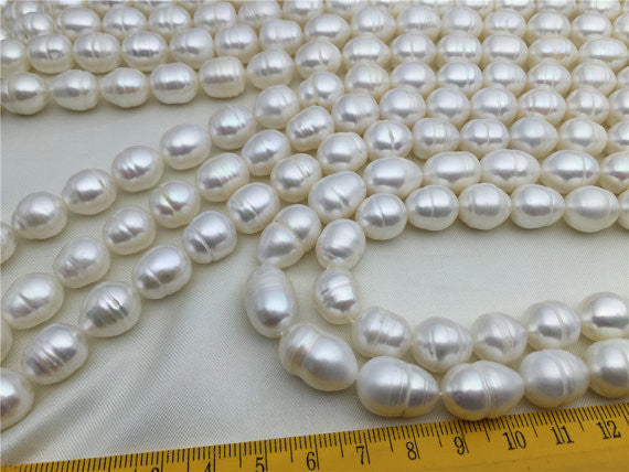 MoniPearl Rice Pearl 11.5-12mmX14-16mm,very Big Rice pearls,15 inch strand, around 28pcs,rice pearl,loose pearl beads,DIY,high luster,LR12-2A-1