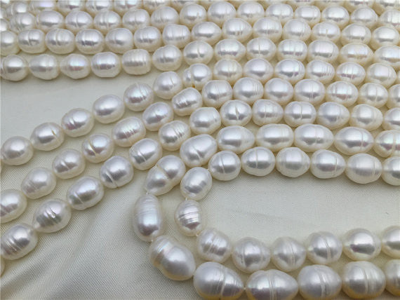 MoniPearl Rice Pearl 11.5-12mmX14-16mm,very Big Rice pearls,15 inch strand, around 28pcs,rice pearl,loose pearl beads,DIY,high luster,LR12-2A-1