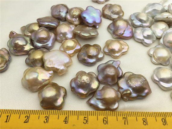 MoniPearl Button Pearl,1 piece,Pearl Flower,Freshwater pearl Flower, for your design,Cultured Pearls Maggie Designs.wholesale,make in china,HZ-100