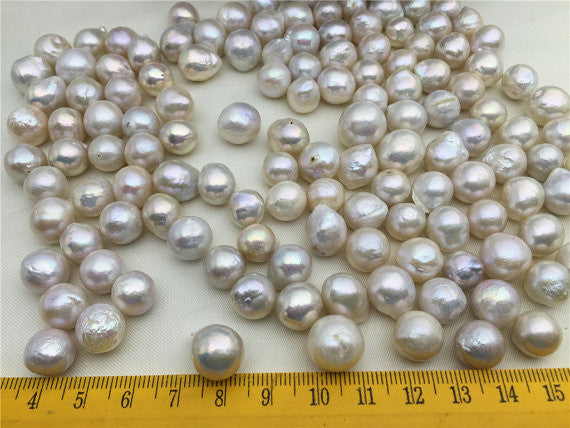 MoniPearl Baroque Pearl,10-12mm,white Kasumi like Pearl, high luster,large hole,keshi pearl,Kasumi like Nucleated Freshwater Pearls-white Color,edsion pearl,HZ-19