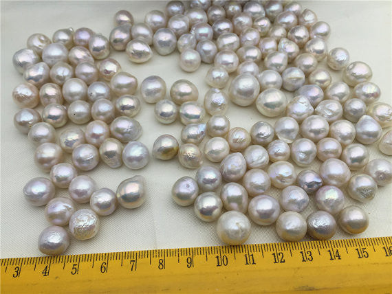 MoniPearl Baroque Pearl,10-12mm,white Kasumi like Pearl, high luster,large hole,keshi pearl,Kasumi like Nucleated Freshwater Pearls-white Color,edsion pearl,HZ-19