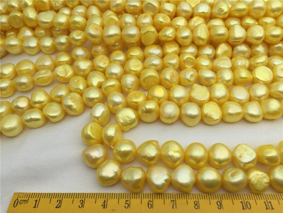 MoniPearl Baroque Pearl,10mm,big baroque pearls-16 inch strand-Metallic Iris blue, around 36pcs,rice pearl,loose pearl beads,DIY,high luster,LM12-2A-2