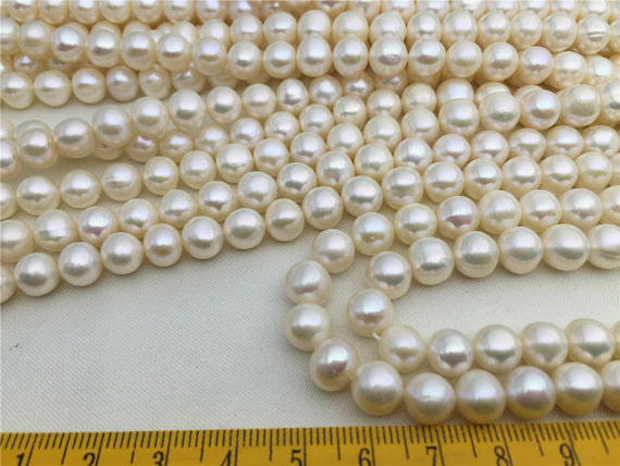 MoniPearl 6-7mm round pearl,genunine pearl,round pearls,cultured pearl beads,natural pearls,loose pearl bead,full strand,freshwater pearl,L4,L18-20