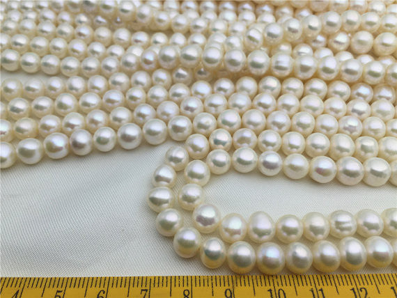 MoniPearl 7.5-8.5mm round pearl,approx 54pcs,freshwater genunine pearl,round pearls,cultured pearl beads,natural pearls,loose pearl bead,L18-51