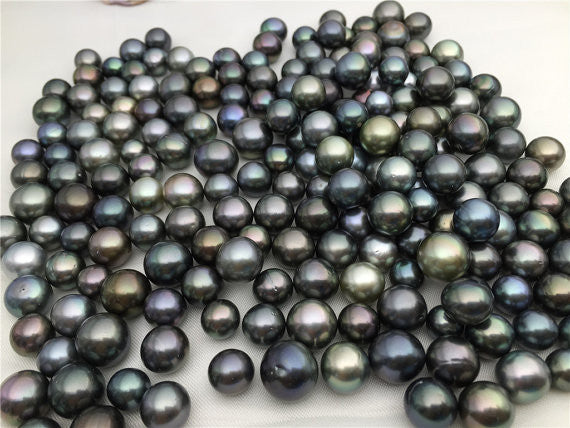 MoniPearl Tahitian Pearls,Tahiti pearl ,9-12mm,One piece,Black Pearl,Real tahitian,Saltsea pearl,high luster,high quality,big pearl,black,malachite green pearl