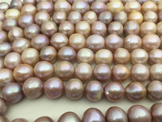 MoniPearl Baroque Pearl,20% OFF,11-14mm,Pink Lavender pearl,big pearl,half strand loose pearl,lavender and gold color,Genuine Fresh Water Pearl,HZ-15