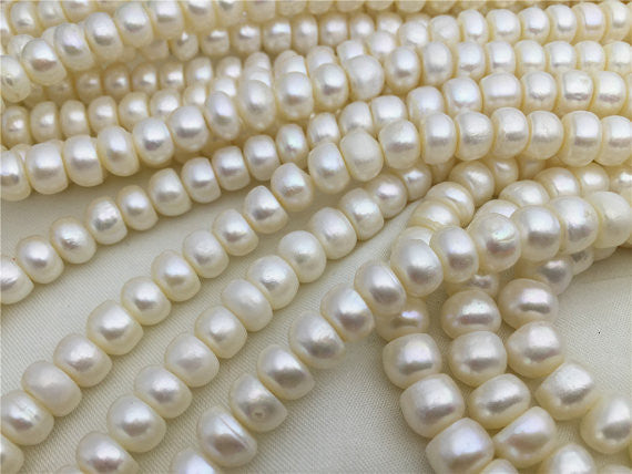 MoniPearl 10mm Large thin button pearl strand,1.6mm,2.2mm,2.5mm,3mm large hole freshwater pearls, loose freshwater pearl, 60 pieces,SM10-2A-2