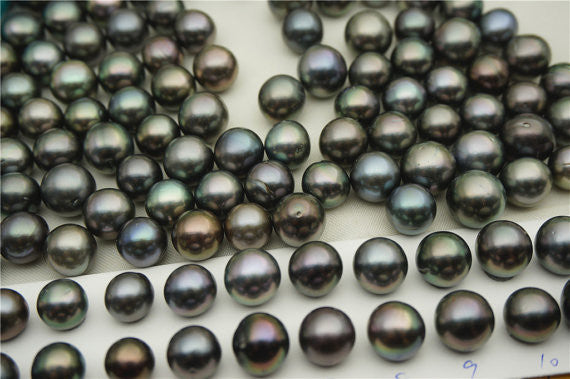 MoniPearl Tahitian Pearls,1 piece loose pearl,ROUND,Purple Green,9mm,10mm,11mm,Real Tahitian Pearl,big hole,Black Pearl,Real tahitian,Saltsea pearl,2.5mm,3mm,big pearl,T4