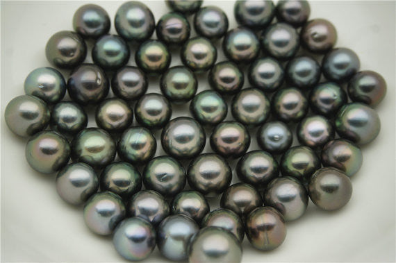 MoniPearl Tahitian Pearls,1 piece loose pearl,ROUND,Purple Green,9mm,10mm,11mm,Real Tahitian Pearl,big hole,Black Pearl,Real tahitian,Saltsea pearl,2.5mm,3mm,big pearl,T4