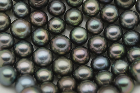 MoniPearl Tahitian Pearls,1 piece loose pearl,ROUND,Purple Green,9mm,10mm,11mm,Real Tahitian Pearl,big hole,Black Pearl,Real tahitian,Saltsea pearl,2.5mm,3mm,big pearl,T4
