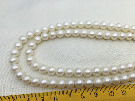 MoniPearl 7-8mm round pearl,approx 59pcs,freshwater genunine pearl,round pearls,cultured pearl beads,natural pearls,loose pearl bead,L18-14