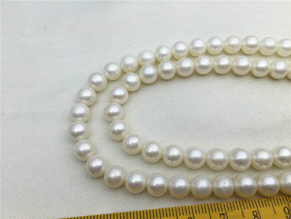 MoniPearl 7-8mm round pearl,approx 59pcs,freshwater genunine pearl,round pearls,cultured pearl beads,natural pearls,loose pearl bead,L18-14