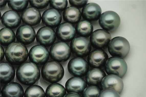 MoniPearl Tahitian Pearls,ROUND,Green Color,9mm,10mm,11mm,Real Tahitian Pearl,9-12mm,Black Pearl,Real tahitian,Saltsea pearl,high luster,malachite green pearl,T6