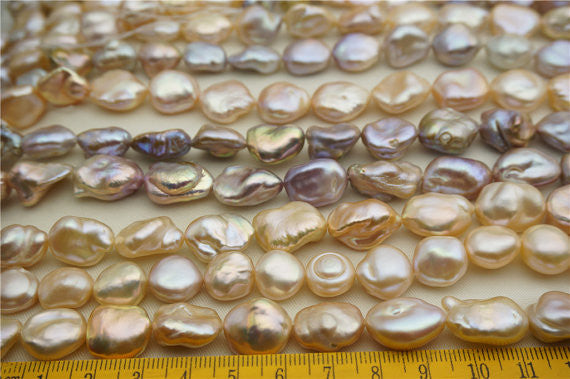 MoniPearl Baroque Pearl,keshi pearls,High luster,Genuine Freshwater Coin Pearls,Top Drilled Very Good Lustrous Cultured Pearl,pink coin pearl,ZS-3