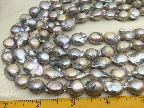 MoniPearl Baroque Pearl,half strand loose pearl,Huge Nucleated Pearl , ivory white color Genuine Fresh Water Pearl,keishi pearl,flameball pearls,Made in china,HZ-90