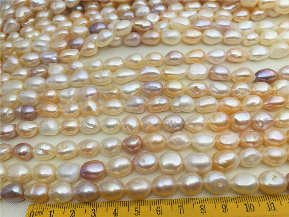 MoniPearl Baroque Pearl,10mmX11-13mm,baroque pearls-39cm strand-whitepearl, around 46pcs,rice pearl,loose pearl beads,DIY,high luster,LM10-2A-3