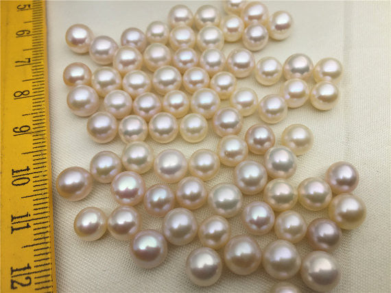 MoniPearl 1 piece Round Pearl 7-8mm,AAA freshwater pearl,white color pearl, ivory color genuine freshwater pearl,high quality pearl earrings,beading supplies,L4-Round