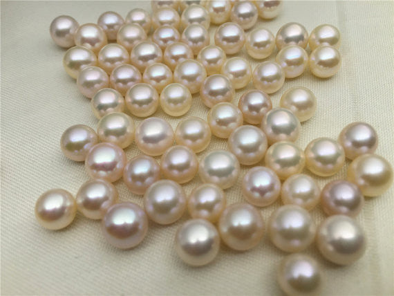 MoniPearl 1 piece Round Pearl 7-8mm,AAA freshwater pearl,white color pearl, ivory color genuine freshwater pearl,high quality pearl earrings,beading supplies,L4-Round