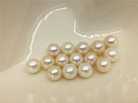 MoniPearl 10-11mm,near round pearl,AAA freshwater pearl,white color pearl, ivory color genuine freshwater pearl,high quality pearl earrings,beading supplies,L4-Round