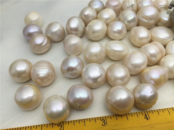 MoniPearl 15-18mm Potato Pearl Large Hole Loose Pearls 5 pcs,Farmed Freshwater Pearls CR15-2A-1