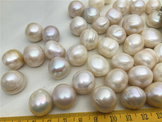 MoniPearl 15-18mm Potato Pearl Large Hole Loose Pearls 5 pcs,Farmed Freshwater Pearls CR15-2A-1