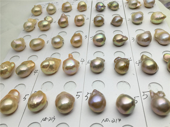 MoniPearl Baroque Pearl,13-17mmx18-28mm,212-215,pink godlen Flameball Pearl Pairs,large Baroque pearl,Baroque Cultured Freshwater Pearl,flameball pearls,wholesale