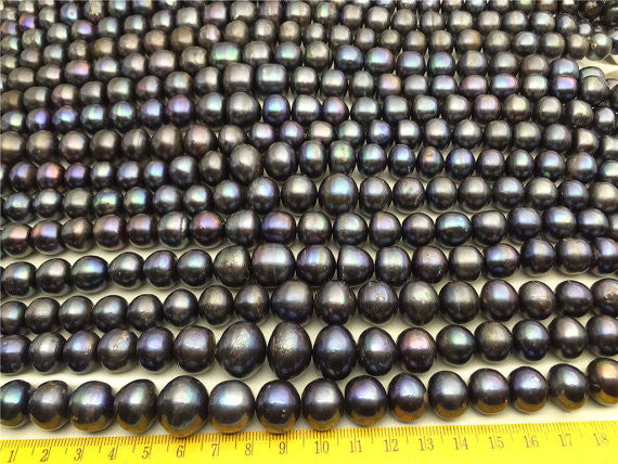MoniPearl 12-15mm Button Shape Pearl,Very Large,30pcs, Potato Pearl Large Hole Pearl Strand,Loose Freshwater Pearls CR20-2
