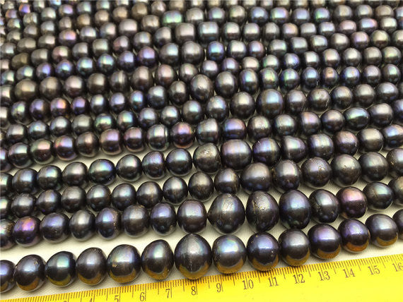 MoniPearl 12-15mm Button Shape Pearl,Very Large,30pcs, Potato Pearl Large Hole Pearl Strand,Loose Freshwater Pearls CR20-2