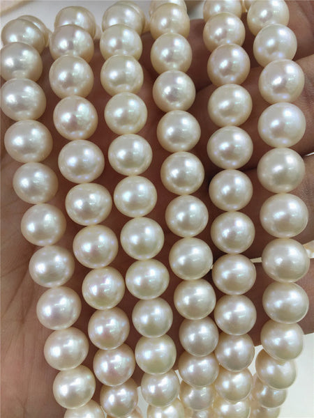 MoniPearl 8.5-9.5mm ivory round pearl,approx 46pcs,freshwater genunine pearl,round pearls,cultured pearl beads,loose pearl bead,L18-22