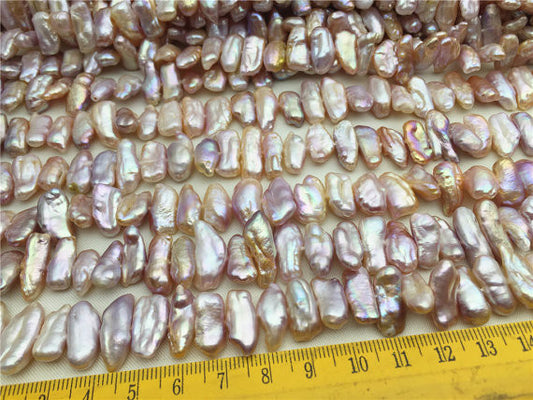 MoniPearl Special Pearl,lavender pink Biwa Pearl Very Good Quality,high luster,Pink Pearl necklace,Genuine Fresh Water Pearl,Wedding Necklace,Mothers Day,ZS-11