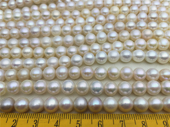 MoniPearl 7-7.5mm round pearl ,approx 58pcs,freshwater genunine pearl,round pearls,cultured pearl beads,natural pearls,loose pearl bead,L18-16