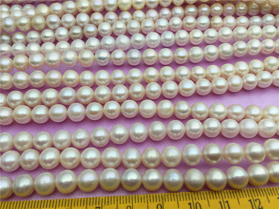 MoniPearl 7-7.5mm round pearl ,approx 58pcs,freshwater genunine pearl,round pearls,cultured pearl beads,natural pearls,loose pearl bead,L18-16