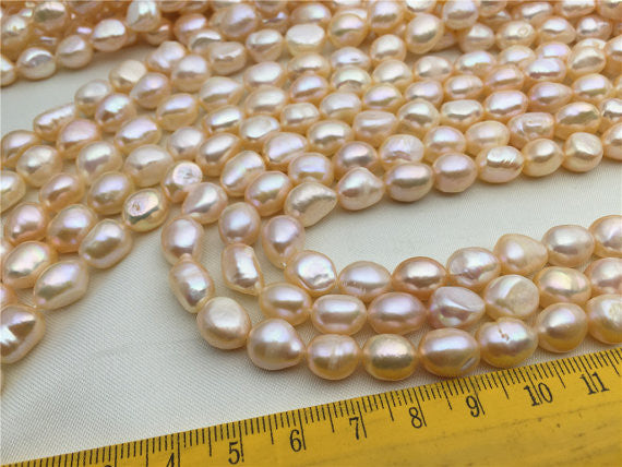 MoniPearl Baroque Pearl 9-10mmX11-12mm,pink baroque pearls-39cm strand-pink pearl around 36pcs,baroque pearl,loose pearl beads,DIY,high luster,LM9-2A-1