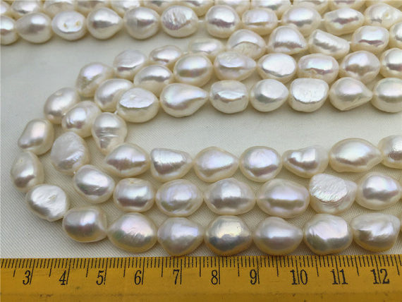MoniPearl Baroque Pearl,big baroque pearls-10-11mm-16 inch strand-Metallic Iris white, around 30pcs,rice pearl,loose pearl beads,irregular pearl,LM10-2A-2