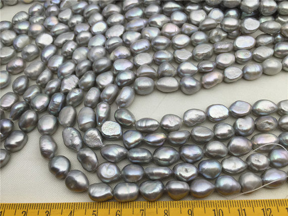MoniPearl Baroque Pearl,50% OFF,8.5-9.5mmx9-12mm,gray pearl,full strand,around 30pcs,rice pearl,loose pearl beads,DIY,high luster,china,chinese,cheap,LM9-A-2