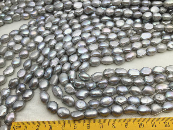 MoniPearl Baroque Pearl,50% OFF,8.5-9.5mmx9-12mm,gray pearl,full strand,around 30pcs,rice pearl,loose pearl beads,DIY,high luster,china,chinese,cheap,LM9-A-2