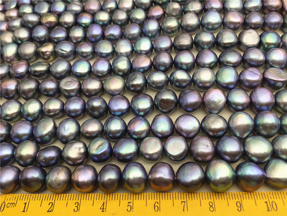 MoniPearl Baroque Pearl,good quality,10-11mmx11-12mm,baroque pearls,full strand,gray pearl,blue pearl,around 36pcs,loose pearl beads,high luster,LM11-3A-1