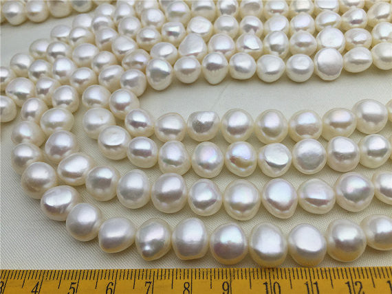 MoniPearl Baroque Pearl,good quality,10-11mmx11-12mm,baroque pearls,full strand,white pearl,blue pearl,around 36pcs,loose pearl beads,high luster,LM11-3A-1