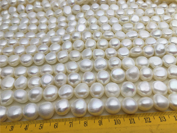 MoniPearl Baroque Pearl,VERY good quality,10-11mmx11-12mm,baroque pearls,full strand,white pearl,blue pearl,around 36pcs,loose pearl beads,high luster,LM13-3A-2