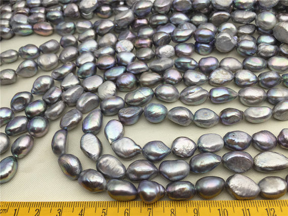 MoniPearl Baroque Pearl,10-11mmX14-16mm,grey baroque pearls-39cm strand-gray pearl around 26pcs,baroque pearl,loose pearl beads,DIY,high luster,LM12-2A-1