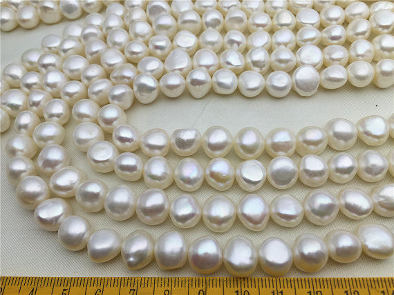 MoniPearl Baroque Pearl,good quality,10-11mmx11-12mm,baroque pearls,full strand,white pearl,blue pearl,around 36pcs,loose pearl beads,high luster,LM11-3A-1